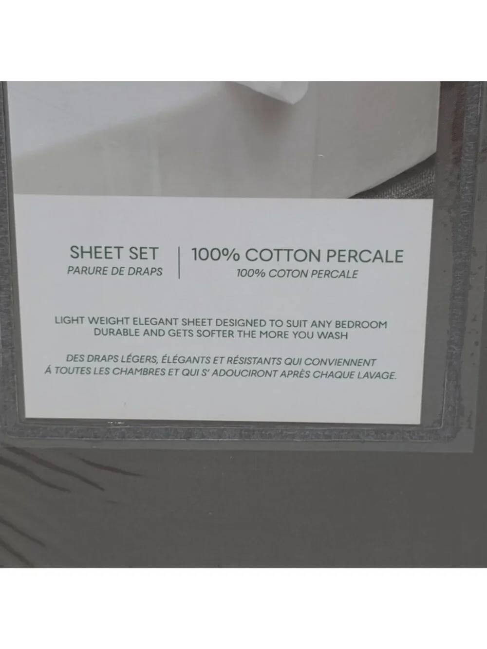 Lacoste 100% Cotton Percale Queen Sheet Set Dark Grey Crocodile Logo